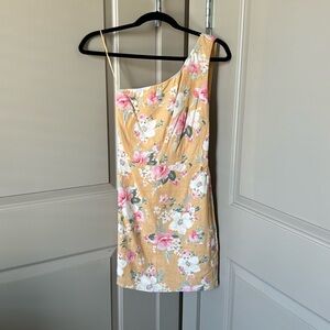 One shoulder linen dress